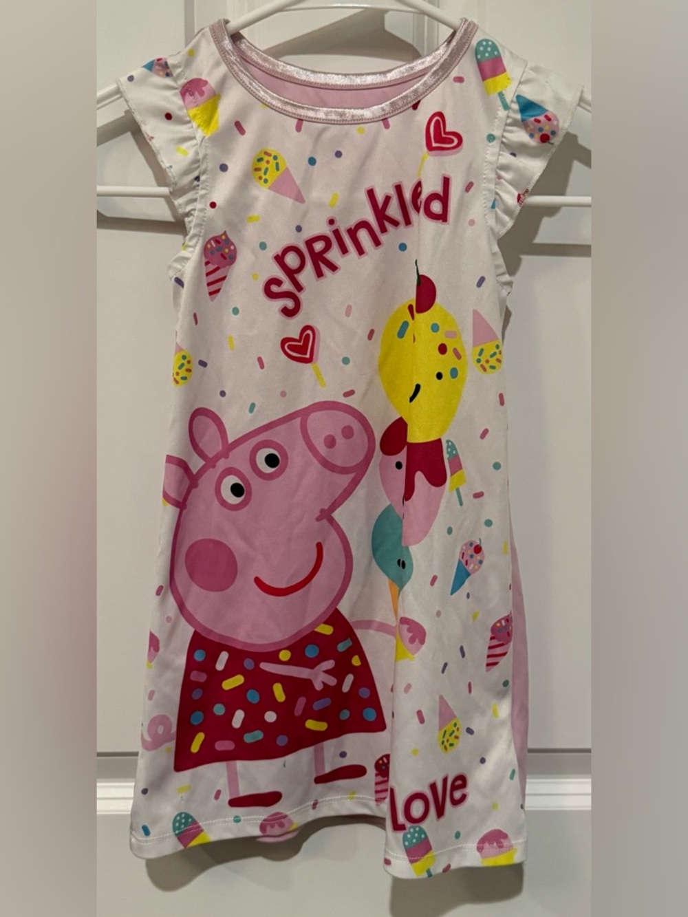 Peppa Pig Pink and Yellow Sprinkled Nightgown